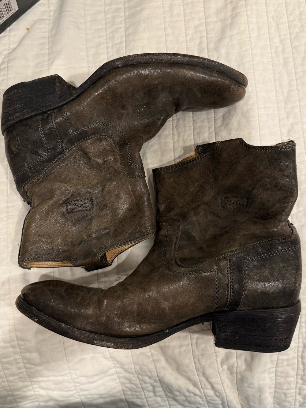FRYE Distressed Leather Ankle Boots Size 8